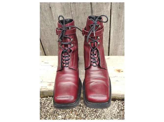 Botines de piel roja Stéphane Kelian - vista 3