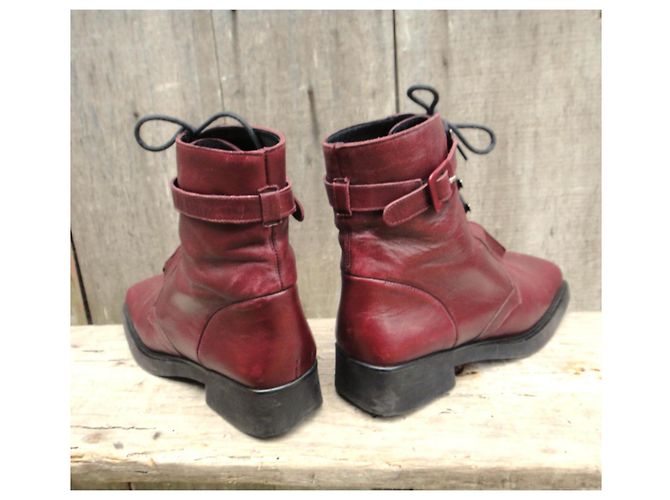 Botines de piel roja Stéphane Kelian - vista 4