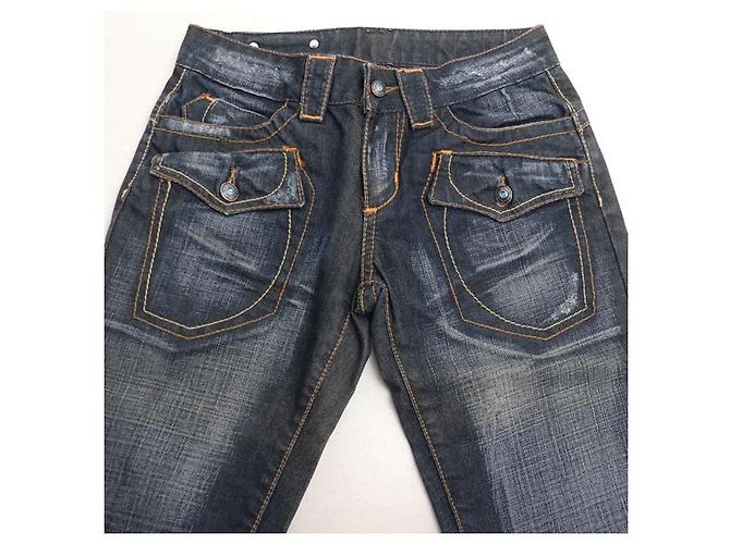 Autre Marque Jeans in denim di cotone taglio Bonaventure Blu - vista 3