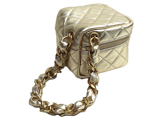 Timeless Chanel Matelasse Lammfell Clutch Bag Golden - Ansicht 2