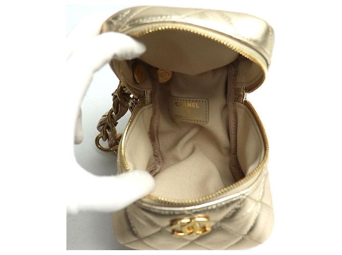 Timeless Chanel Matelasse Lammfell Clutch Bag Golden - Ansicht 3