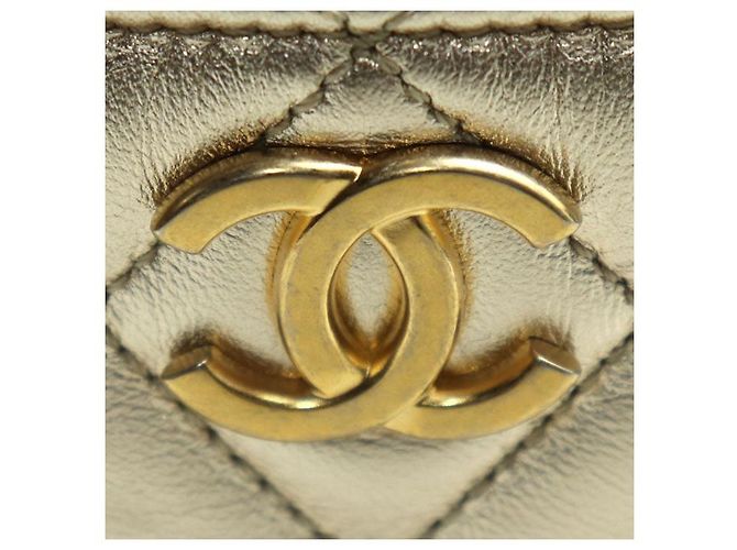 Timeless Chanel Matelasse Lammfell Clutch Bag Golden - Ansicht 5