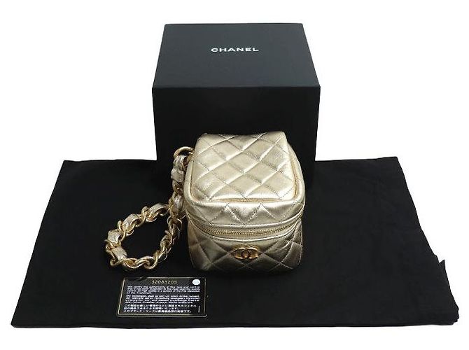 Timeless Chanel Matelasse Lammfell Clutch Bag Golden - Ansicht 7