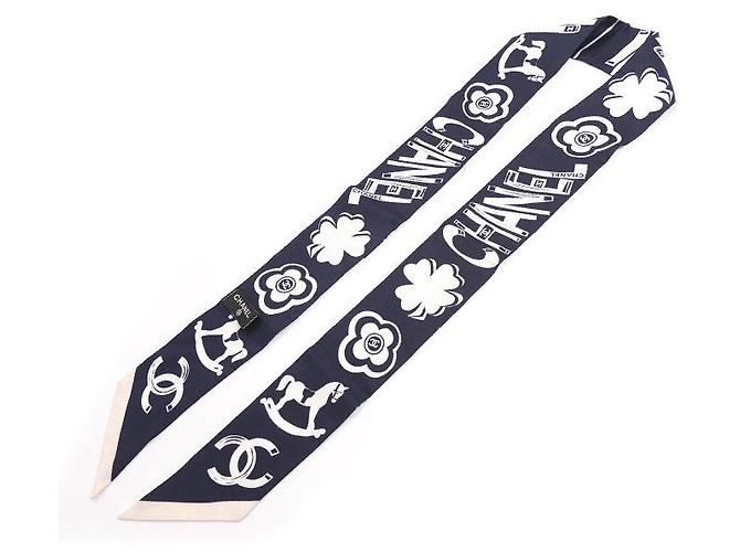 Timeless Fascia per capelli in seta Camelia Coco Mark di Chanel Rosa Bianco Blu Blu navy - vista 3