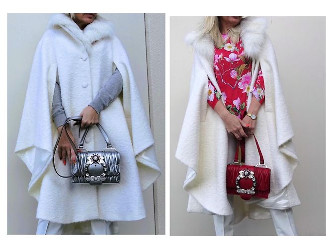 Blumarine Wolle + Mohair + echtes Fell am Kragen! Einheitsgröße! - Ansicht 12