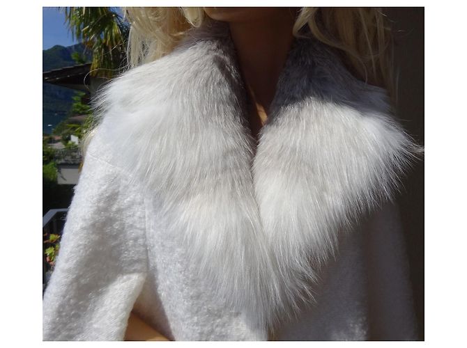 Blumarine Wolle + Mohair + echtes Fell am Kragen! Einheitsgröße! - Ansicht 7