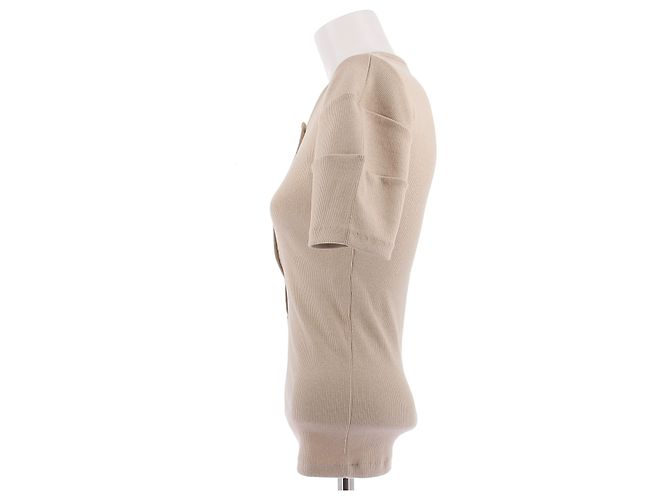 Lemaire Top beige sin mangas de algodón y lino - vista 4