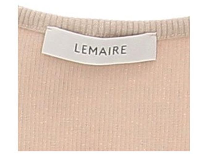 Lemaire Top beige sin mangas de algodón y lino - vista 5