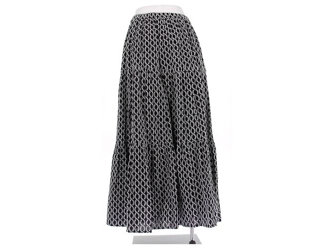 Autre Marque Falda negra con estampado blanco Negro - vista 2