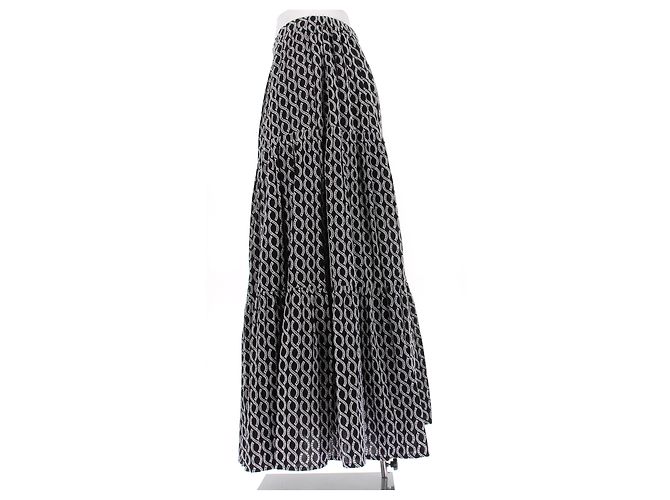 Autre Marque Falda negra con estampado blanco Negro - vista 4