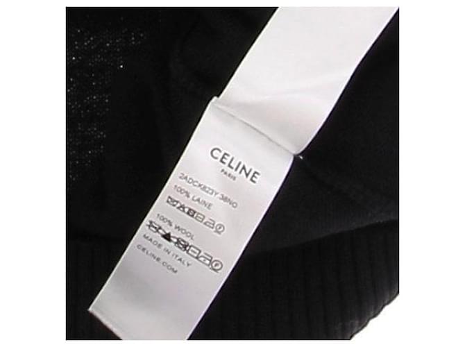 Céline Suéter sem mangas de lã Preto - vista 6
