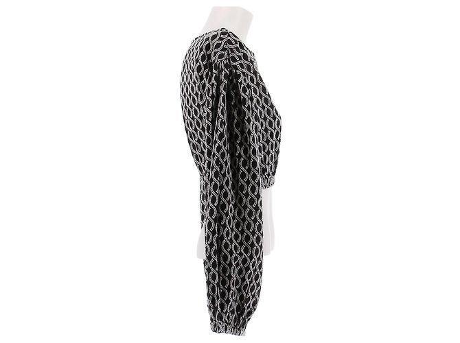 Autre Marque Blusa negra con estampado blanco Negro - vista 3