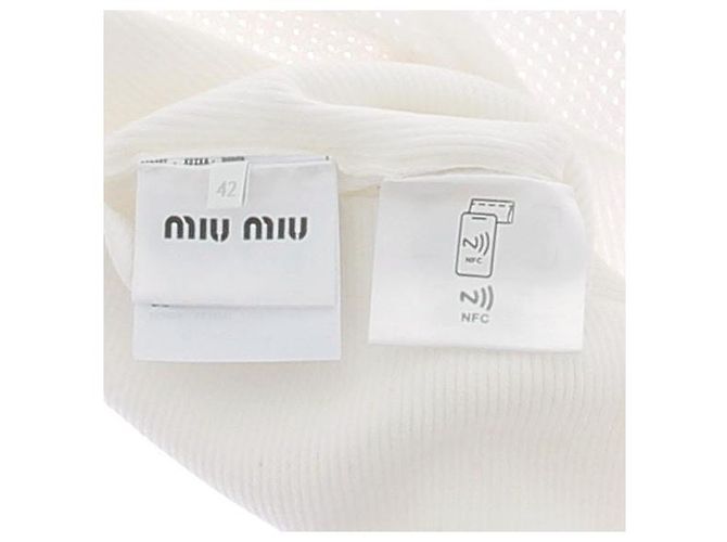 Miu Miu Camiseta blanca de algodón Blanco - vista 7