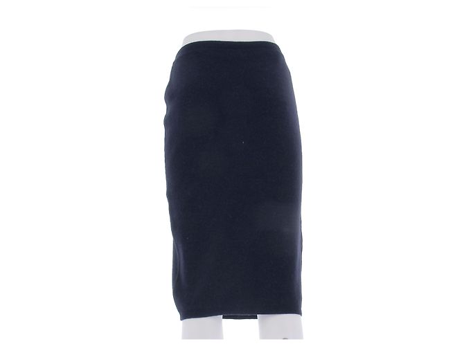Alaïa Falda marina de lana y alpaca Azul marino - vista 2