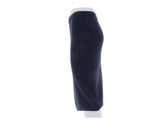 Alaïa Falda marina de lana y alpaca Azul marino - vista 4