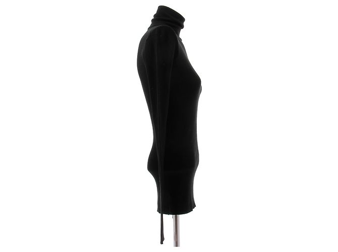 Phoebe Philo Jersey de cuello alto negro de lana - vista 3