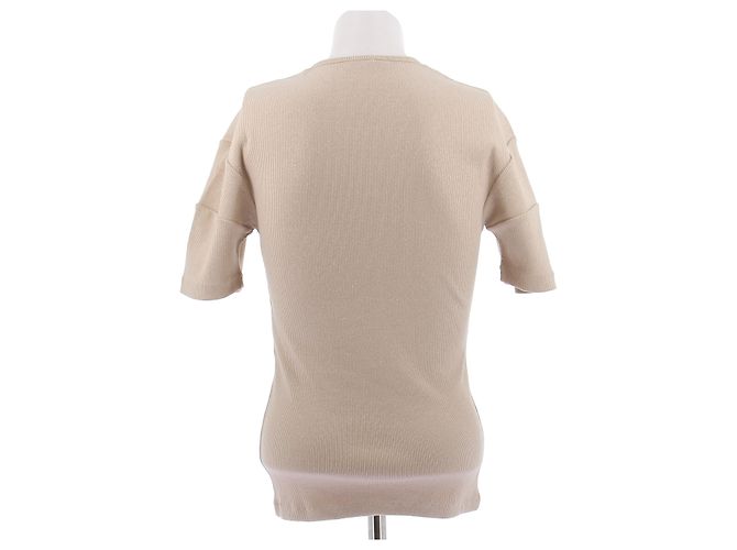 Lemaire Top beige sin mangas de algodón y lino - vista 2