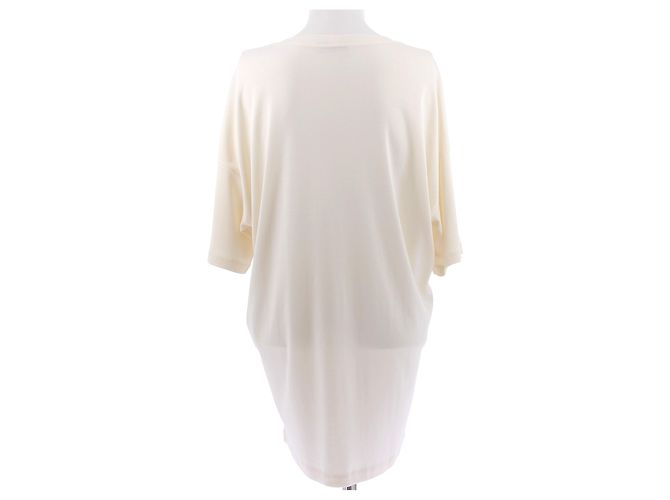Lemaire Camiseta grande crema de algodón Beige - vista 2