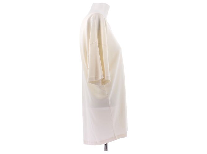 Lemaire Camiseta grande crema de algodón Beige - vista 3