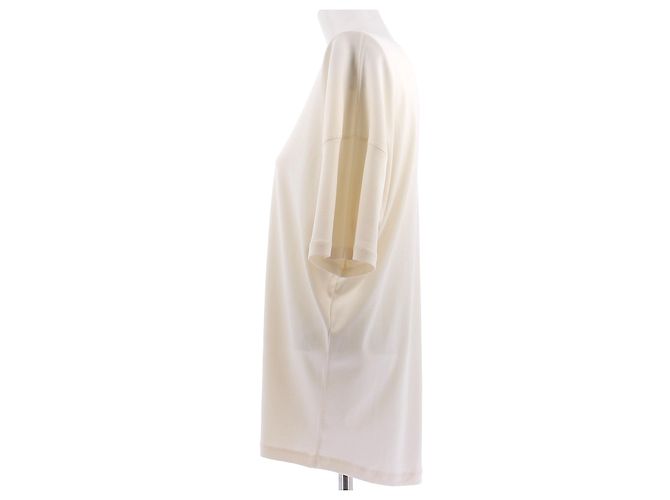 Lemaire Camiseta grande crema de algodón Beige - vista 4