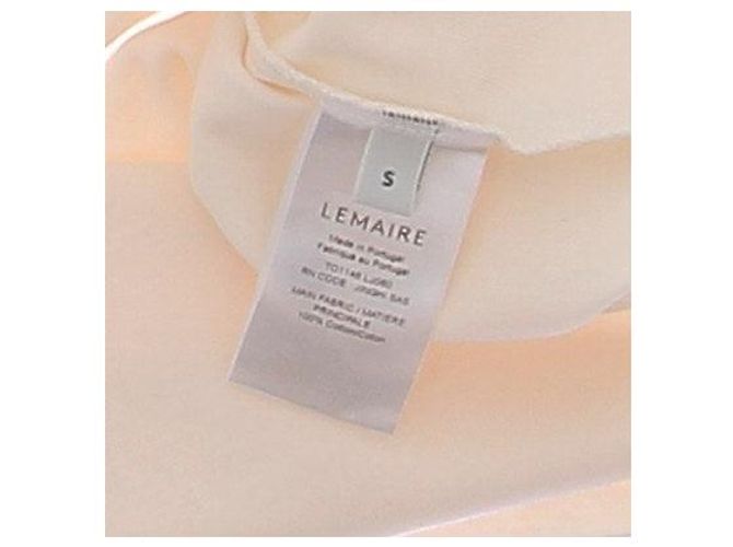 Lemaire Camiseta grande crema de algodón Beige - vista 6