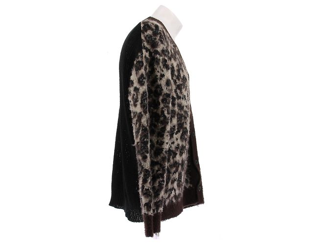 Junya Watanabe Cardigan mit Leopardenmuster Schwarz - Ansicht 3