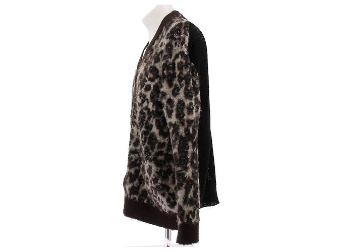 Junya Watanabe Cardigan mit Leopardenmuster Schwarz - Ansicht 4