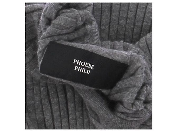 Phoebe Philo Pull gris col rond en cachemire - view 5