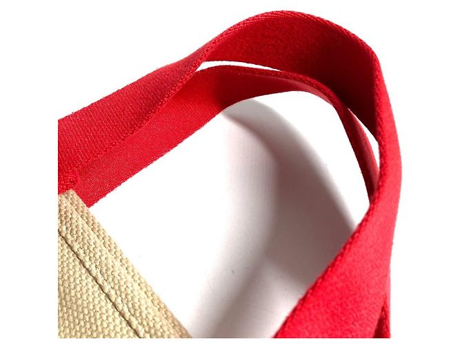 Borsa Tote Louis Vuitton Antigua Cabas PM Rosso Beige - vista 12