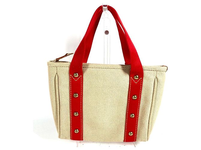Borsa Tote Louis Vuitton Antigua Cabas PM Rosso Beige - vista 4