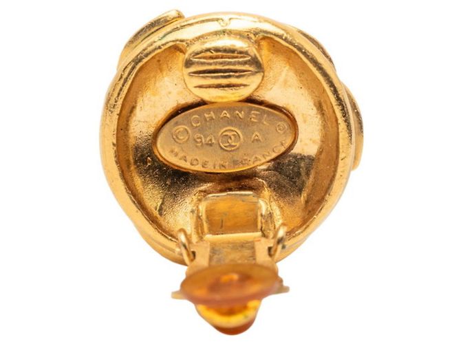 Timeless Orecchini a clip vintage Chanel Coco Mark D'oro - vista 3