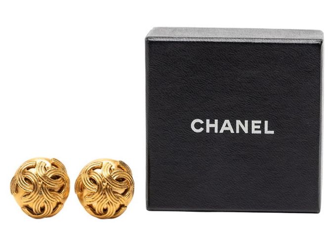 Timeless Orecchini a clip vintage Chanel Coco Mark D'oro - vista 4
