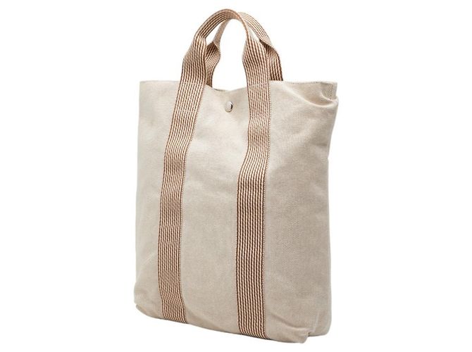Sac cabas Foul Tou d'Hermès Marron Beige - vue 2