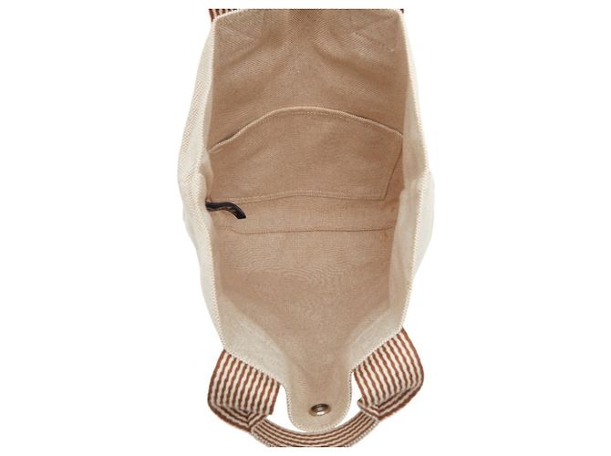 Sac cabas Foul Tou d'Hermès Marron Beige - vue 7