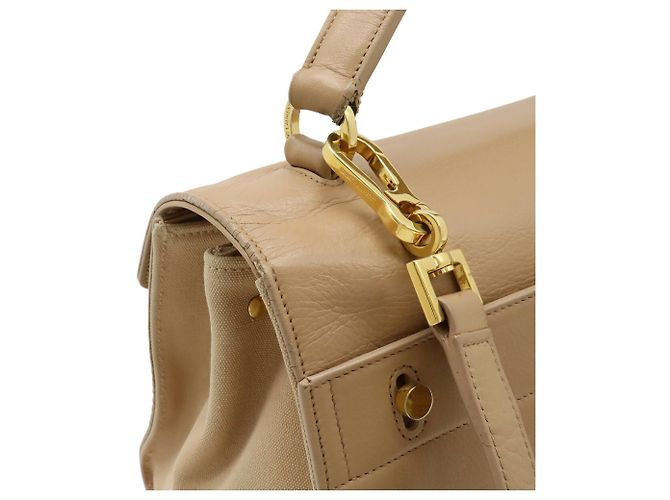 Borsa a mano/spalla in pelle rosa beige Yves Saint Laurent - vista 5