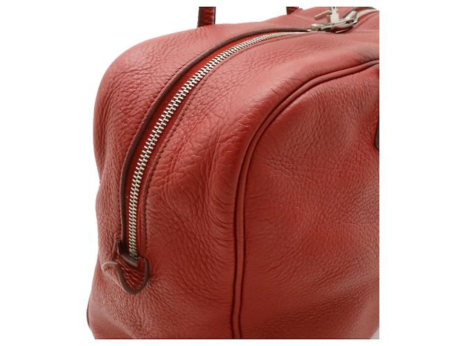 Borsa Hermès Victoria 35 in pelle Taurillon Clémence rossa Rosso - vista 5