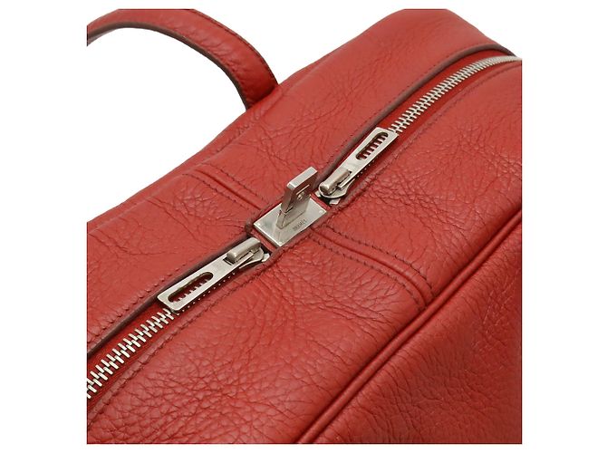 Borsa Hermès Victoria 35 in pelle Taurillon Clémence rossa Rosso - vista 8