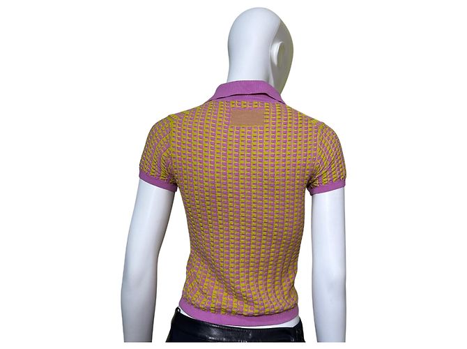 Autre Marque Polo Guest In Residence de algodón jacquard gingham Fuchsia Citrino Multicolor - vista 4