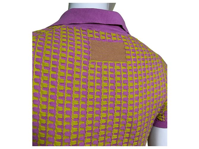 Autre Marque Polo Guest In Residence de algodón jacquard gingham Fuchsia Citrino Multicolor - vista 5