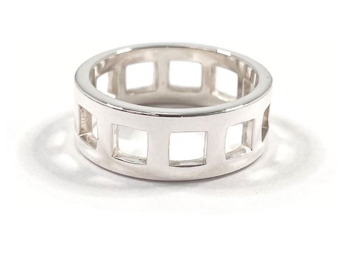 GUCCI Offener Quadratischer Ring Silber - Ansicht 2