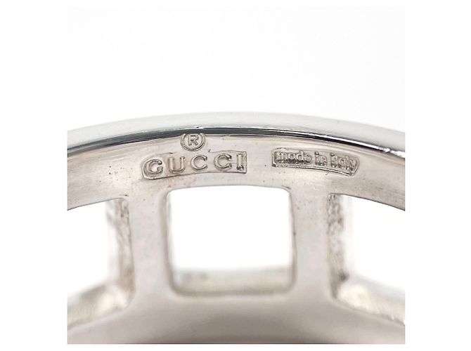 GUCCI Offener Quadratischer Ring Silber - Ansicht 3