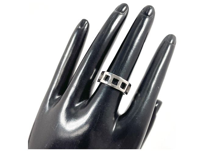 GUCCI Offener Quadratischer Ring Silber - Ansicht 7