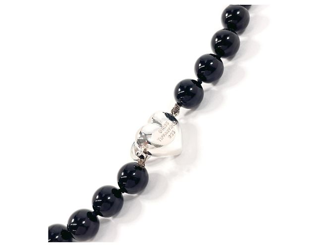 Tiffany & Co Bracciale charm Knock a forma di cuore Tiffany Nero Argento - vista 4