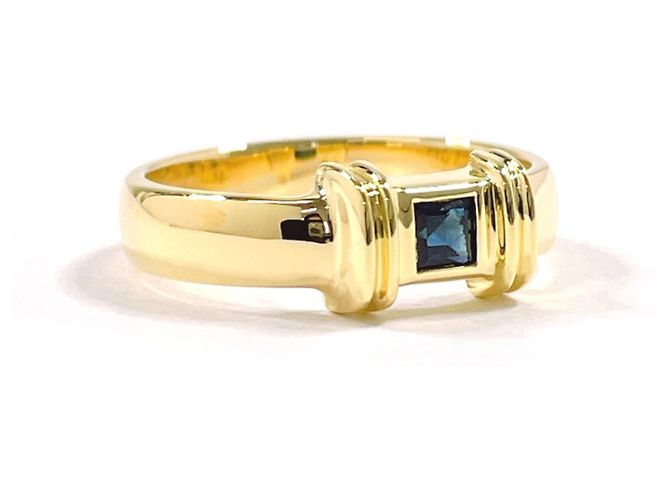 18K Gelbgoldring mit Saphir von Tiffany & Co. Blau Golden - Ansicht 3