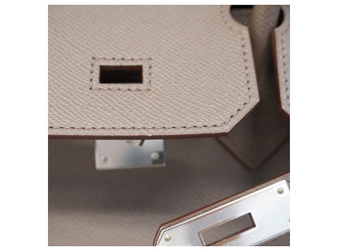 Borsa Hermès Birkin 30 in Etain Grigio - vista 10