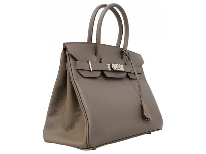 Borsa Hermès Birkin 30 in Etain Grigio - vista 2
