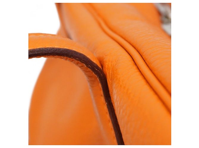 Borsa Hermès Victoria 35 in pelle Taurillon Clemence arancione - vista 10