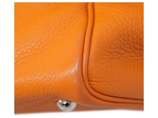 Borsa Hermès Victoria 35 in pelle Taurillon Clemence arancione - vista 11