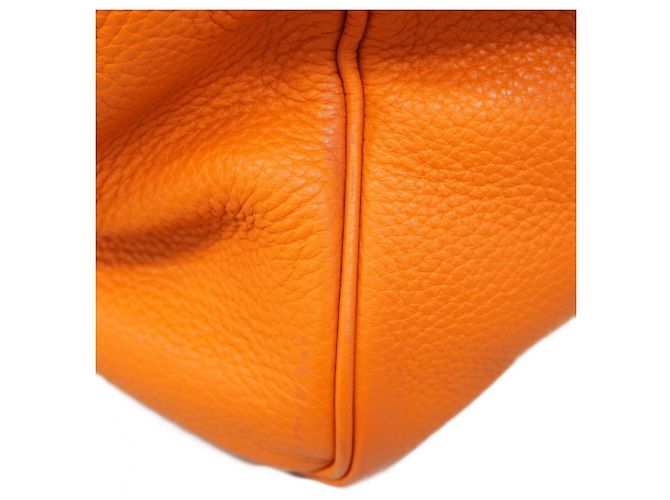 Borsa Hermès Victoria 35 in pelle Taurillon Clemence arancione - vista 12