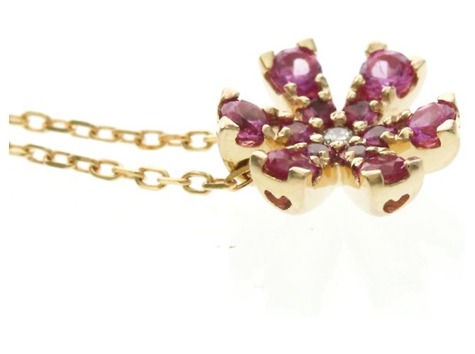Autre Marque Collana Pendente Fiore in Oro Rosa 18K Ponte Vecchio D'oro - vista 5